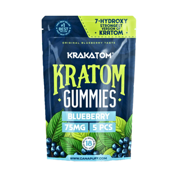 Kratom Gummies - Bosbes  5 Stuks